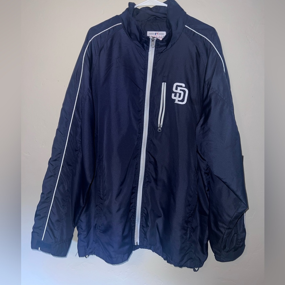Mlb San Diego Padres Jacket Full Zip Stitched Logo Men's Sz 2XL
